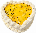 Torta corazón de maracuyá y ganache de chocolate para 15 personas